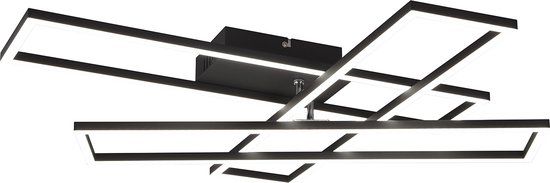 BES LED Trion Rosso LED Plafondlamp - 36W - Dimbaar - Zwart - Vierkant