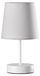 Lampe de table, métal, blanc, abat-jour en tissu, gris, douille E14, 20 cm