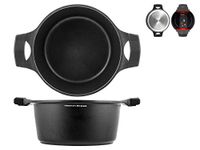 H&H 736681 Alessandro Borghese essentiële steelpan met 2 handvatten, antiaanbak, 24 cm, inductie, aluminium