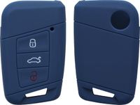 kwmobile autosleutel hoesje geschikt voor VW 3-knops autosleutel (alleen Keyless Go) hoes - TPU autosleutel behuizing - Beschermende auto sleutel case - Sleuteletui in donkerblauw