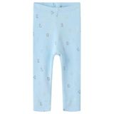 NAME IT BABY katoenen gebreide babybroek met print - lichtblauw