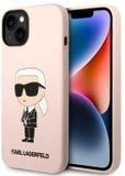 Karl Lagerfeld Silicone Ikonik Serie - Roze iPhone 14 Plus Hoesje