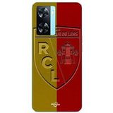 Maniacase Hoesje Oppo A57 4G RCL LENS Logo geel en rode achtergrond
