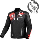 Macna Sevent waterdichte motorfiets textieljas - Zwart/rood/wit - Maat S