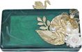 Merkloos See Me Design avond clutch groen zwaan met handbewerkte kristallen