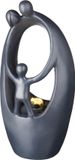 Lumineo Ornement d'eau Family - Polystone - Anthracite - H.35cm