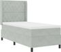 vidaXL Lit boxspring avec matelas gris clair 100 x 200 cm velours
