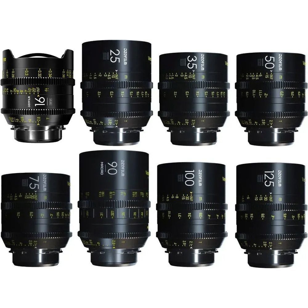 DZOFILM Vespid 8-Lens kit 16/25/35/50/75/100/125/90 PL&EF mounts (feet scale) in case (DZO-V21K8PLI)