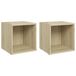 VidaXL TV meubel & entertainment center, 2 stuks, 37x35x37 cm, bewerkt hout, sonoma eikenkleurig