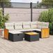 Maison Exclusive - Ensemble de meubles de jardin 7 pièces avec canapé et coussins, noir, en polyrotin