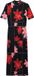 Robe à col roulé à fleurs - Manches courtes - Longueur genou - Coton - XS - Rouge