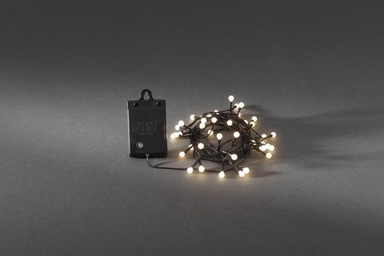 Konstsmide Kerstverlichting - 40 LEDs - 4 meter - Zwart - Op Batterij - Buiten