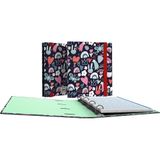 Grafoplas Carpebook Princess Bits&Bobs map met navulling A5, 90 g, geruit, 5 x 5 gekleurde rand, ergonomisch gebogen rand, 4 ronde ringen 25 mm, FSC, perfect