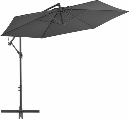 vidaXL Zweefparasol met aluminium paal 300 cm antraciet