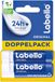 Labello Originele lippenbalsem, dubbelpak, zeer effectieve lippenverzorging met sheaboter, vitaminen en natuurlijke oliën, lippenbalsem voor meer dan 24 uur vocht (2 x 4,8 g)