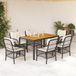 Maison Exclusive - Ensemble de jardin, 7 pièces, avec coussins, noir, résine tressée