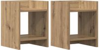 vidaXL Plantenstandaard 2 stuks Artisanaal eiken 30 x 30 x 40 cm