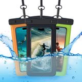 MMOBIEL Waterdichte Telefoonhoes met Koord - 3 stuks - Zwart/Groen/Oranje