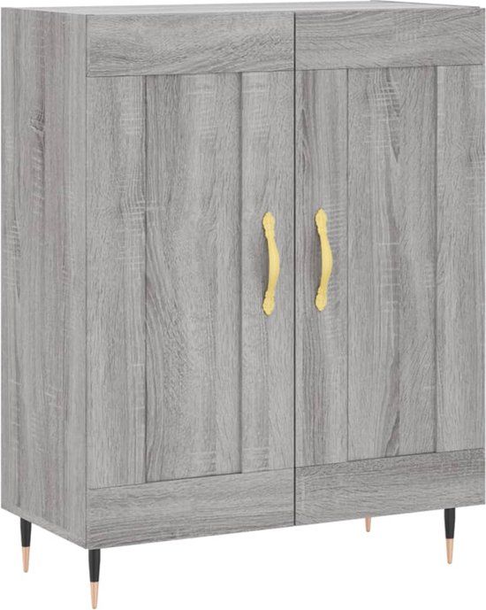 vidaXL Dressoir 69,5x34x90 cm Bewerkt Hout Grijs Sonoma Eikenkleurig