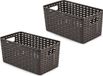 PlasticForte Opbergmand - 3x - Kastmand - rotan kunststof - donkerbruin - 5 Liter - 15 x 28 x 13 cm