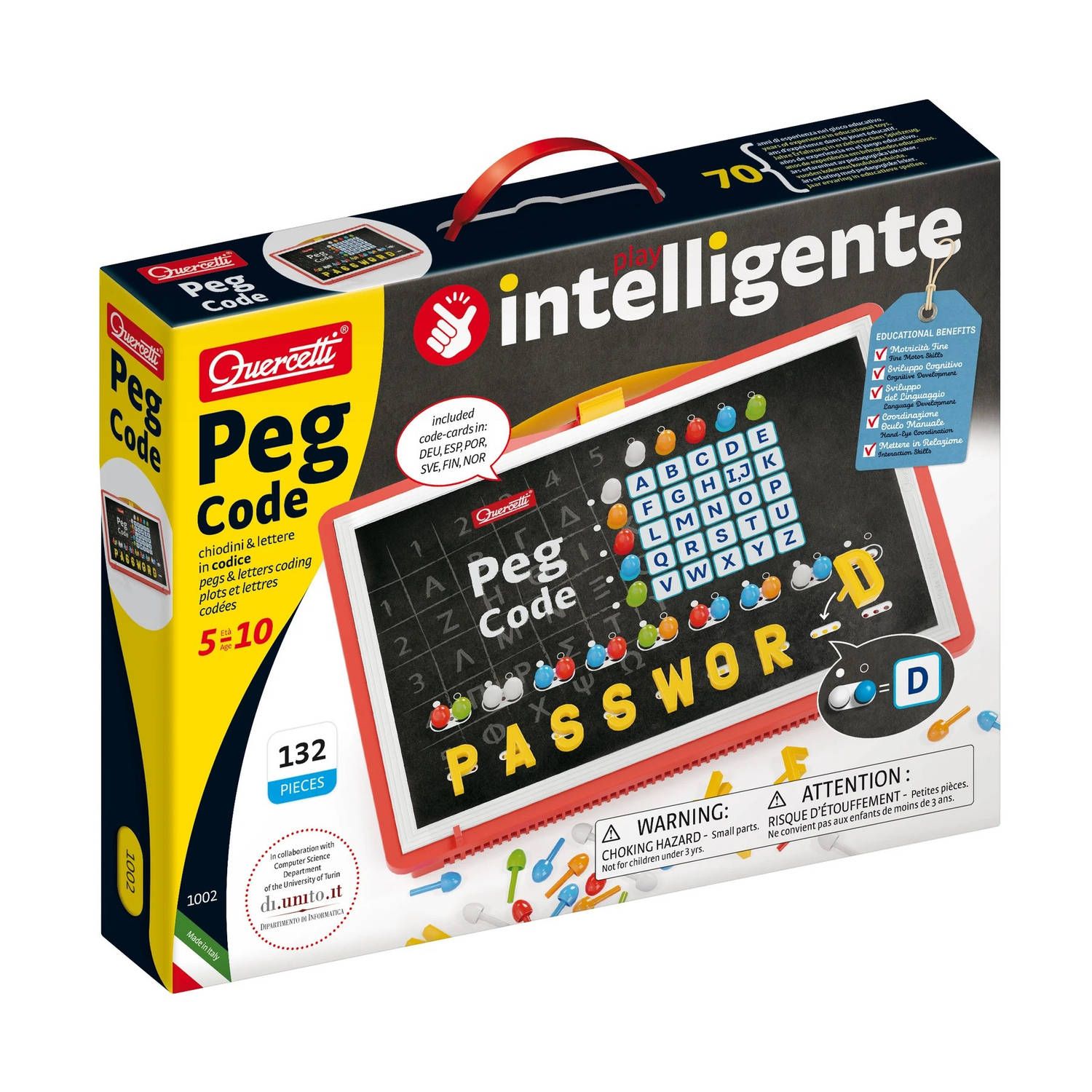 Quercetti Codespel Peg Code Junior 27 X 36 Cm Karton - Multicolor