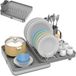 Égouttoir extensible (30cm - 53cm) avec porte-vaisselle - Égouttoir en acier inoxydable pour plan de travail de cuisine