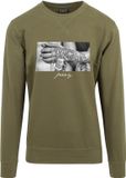 Mister Tee - Pray 2.0 Crewneck sweater/trui - Olijfgroen - Maat M
