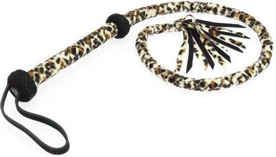 Rimba Bondage Play Korte suède Bullwhip - panter print