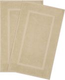 Hammetex badmattenset (2 stuks), 100% katoenen douchemat voor de badkamer, absorberende wasbare badmatten 51x86 cm, grote badmatten, beige