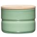 Riess Voorraadbus 230 ml, Émail avec Couvercle en Bois, Vert doux
