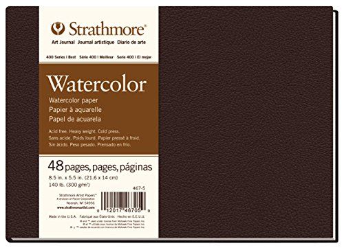 Strathmore 400 Aquarel Hardbound 300gsm Papieren Boek, Koud geperst, 8,5 x 5,5 inch, 24 vellen