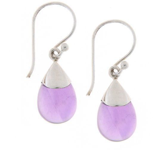 SilverGems Zilveren Oorhangers met Amethist Edelstenen - Vrouwen