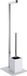 Unyqoos® Toiletset – Porte-rouleau avec brosse, acier inoxydable et verre, blanc