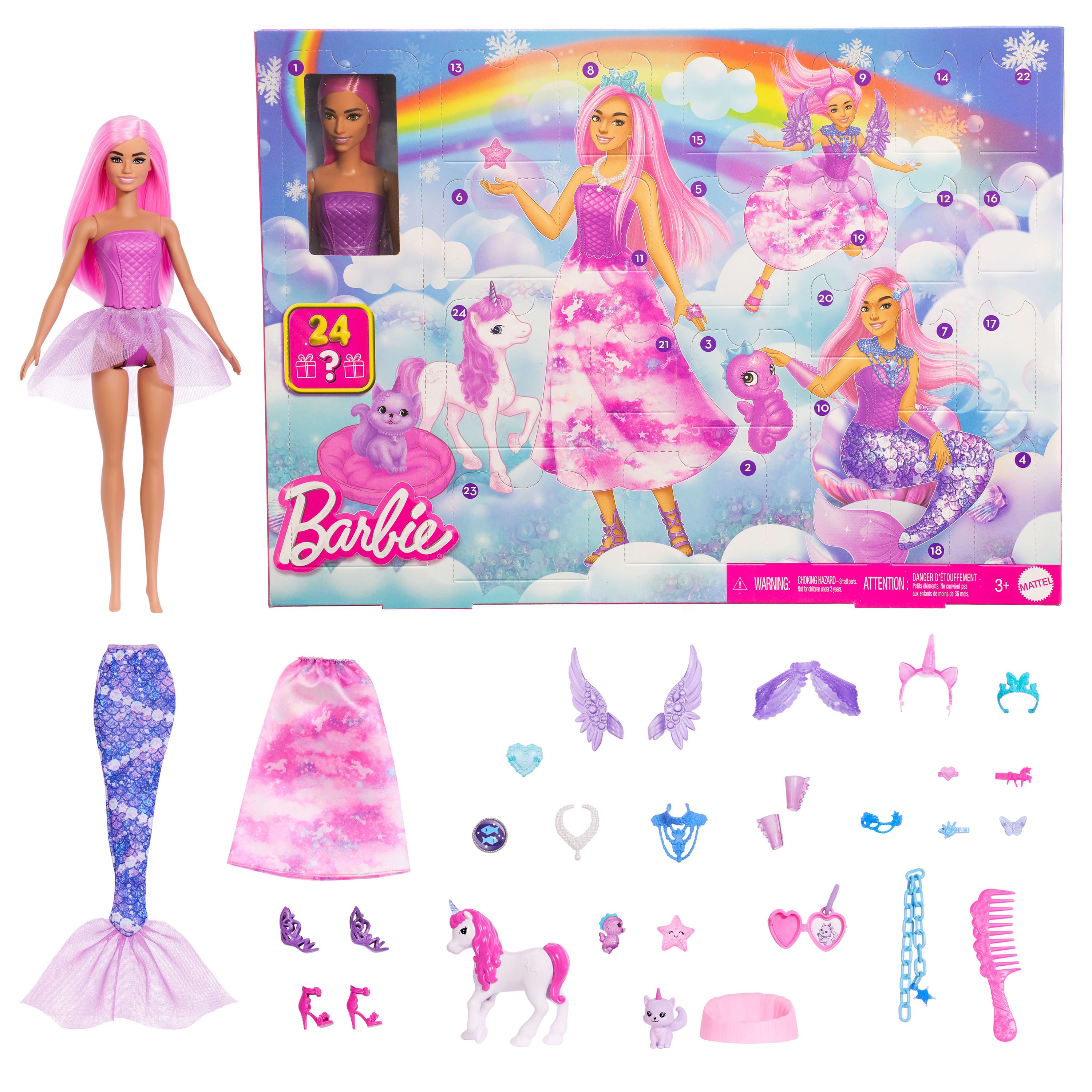 Barbie Adventskalender met modepop en 24 verrassende accessoires