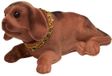 Merkloos Bewegende knikkende hond voor in de auto - bruin - auto decoratie voor de hoedenplank - 16 x 6 cm