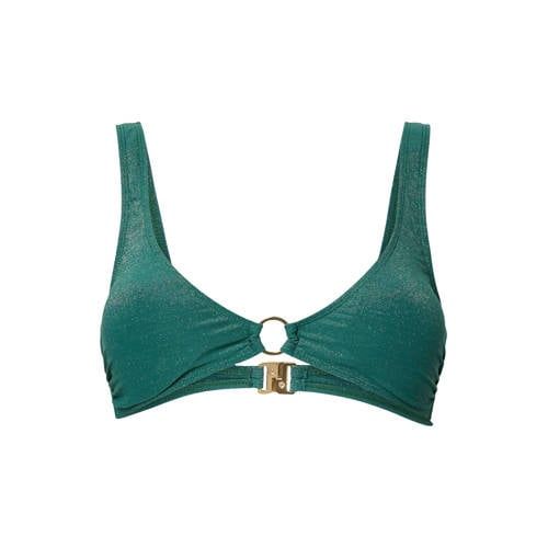 PIECES PCLAOMI voorgevormde bikinitop met lurex groen