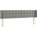 Tête De Lit Headboard with Ears Gris Clair 163x16x78/88 Cm Velours