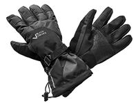 Black Crevice Skihandschoenen voor volwassenen, waterdicht, zwart