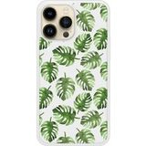 Verstevigd hoesje met sublimatie bedrukking, compatibel met Apple iPhone 14 Feuilles de monstera