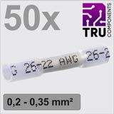 TRU COMPONENTS TC-12888396 Stootverbinder Met krimpkous 0.2 mm² 0.35 mm² Volledig geïsoleerd Wit 50 stuk(s)