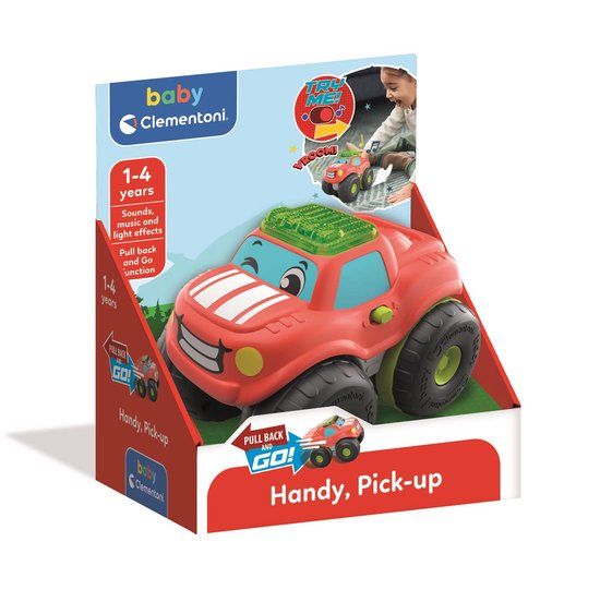 Clementoni Stunt Wheels Pick-up Truck Interactieve Auto voor Kinderen 1-4 Jaar Rood Plastic