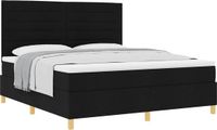 vidaXL Boxspringbed met matras, zwart, 180 x 200 cm, gestoffeerd