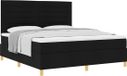 vidaXL Boxspringbed met matras, zwart, 180 x 200 cm, gestoffeerd