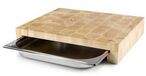 Lacor Houten snijplank 41,5 x 34 cm met RVS bakje
