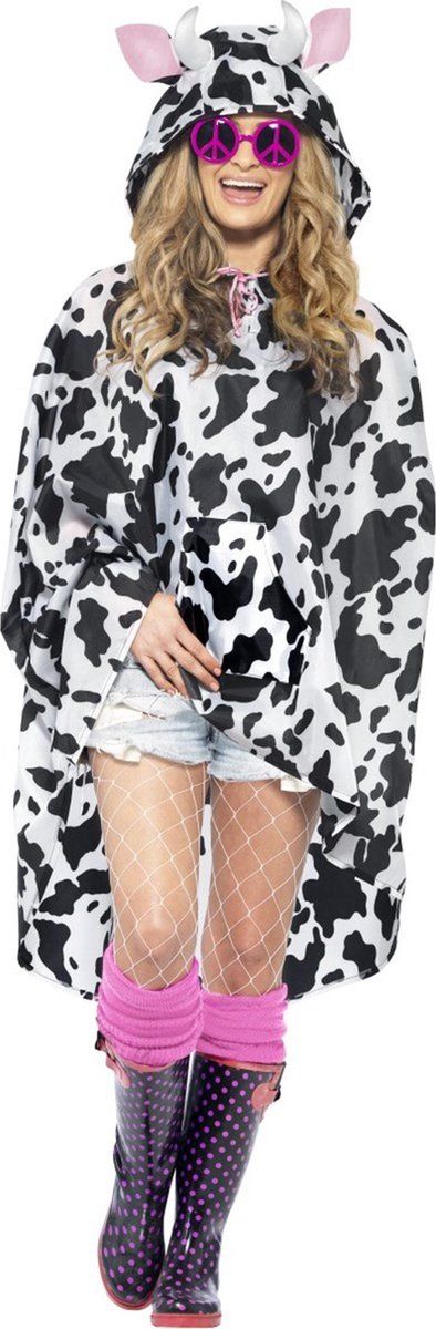 Vegaoo Volwassen Unisex Koe Party Poncho - One Size - 27606