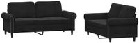 vidaXL 2-delige Loungeset met kussens fluweel zwart