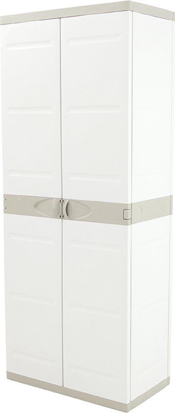 Intergard Kunststof opbergkast grijs 70x176cm met 4 inlegplanken