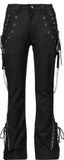 Gothicana by EMP Gothicana Zwarte broek met veterdetails en kettingen - Dames - W27L30