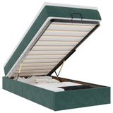 VidaXL Ottoman Bed with Mattress Dark Green Velvet 100x200 cm