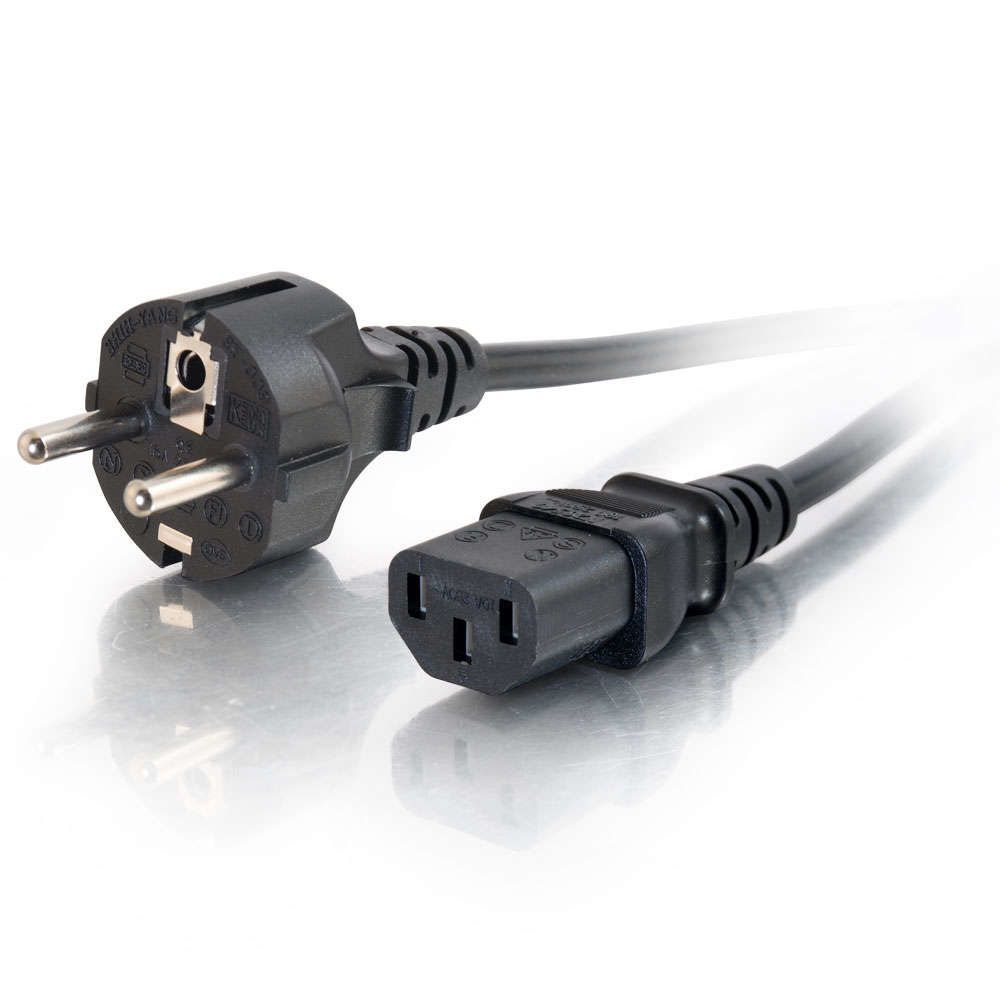 C2G 1m Power Cable - IEC320C13 to CEE7/7 - Black